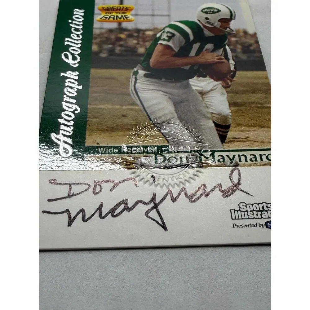 1999 Sports Illustrated Greats of the Game Don Maynard Autograph Jets Fleer